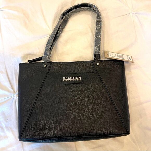 NWT Kenneth Cole Reaction Premstar Double Handle Black Purse Tote - Picture 1 of 13